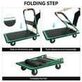 thumbnail image 3 of Heavy-Duty Dolly Cart with Silent Swivel  Wheels, 660lbs Weight Capacity, Foldable Large Size Platform Handtruck, Portable Push Cart Trolley for Easy Storage, Green, 3 of 6