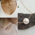 thumbnail image 2 of Grandest Birch Women Simple Faux Pearl Golden Silver Alloy Choker Statement Collar Necklace Faux Pearl, Alloy Silver, 2 of 5