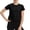 Black, variant on Bibifish Women's Tees Solid Cropped Backless Knotted T Shirts Breathable Stretchy Slim Tshirts For Yoga Fitness Tennis Running