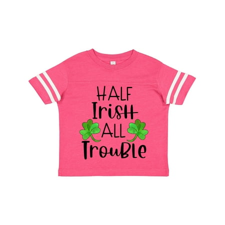 

Inktastic Half Irish All Trouble with Green Clovers Gift Toddler Boy or Toddler Girl T-Shirt