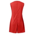 thumbnail image 4 of DHFJKG Womens Summer Romper V Neck Solid Solor Sleeveless Pleated Shorts Straight Leg Trousers With Pockets Beach Vacation Clothes Stylish Onesie, 4 of 7