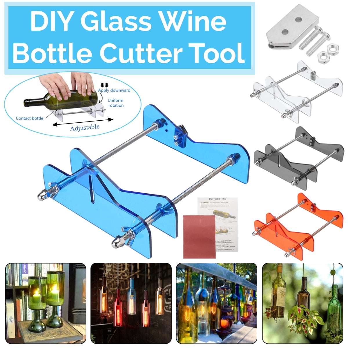 Specification Name Glass Bottle Cutter Kit ColorClear/Red/Blue/Black