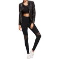 thumbnail image 5 of Women Sporty Mesh Stitching See Through Yoga Nine-Point Leggings, 5 of 5