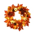 thumbnail image 2 of Halloween Wreaths for Front Door - Maple Leaves Pumpkins | Fall Wreaths Artificial Wreath Decorations for Indoor Outdoor Thanksgiving Halloween Fall Decorations for Home, 2 of 9