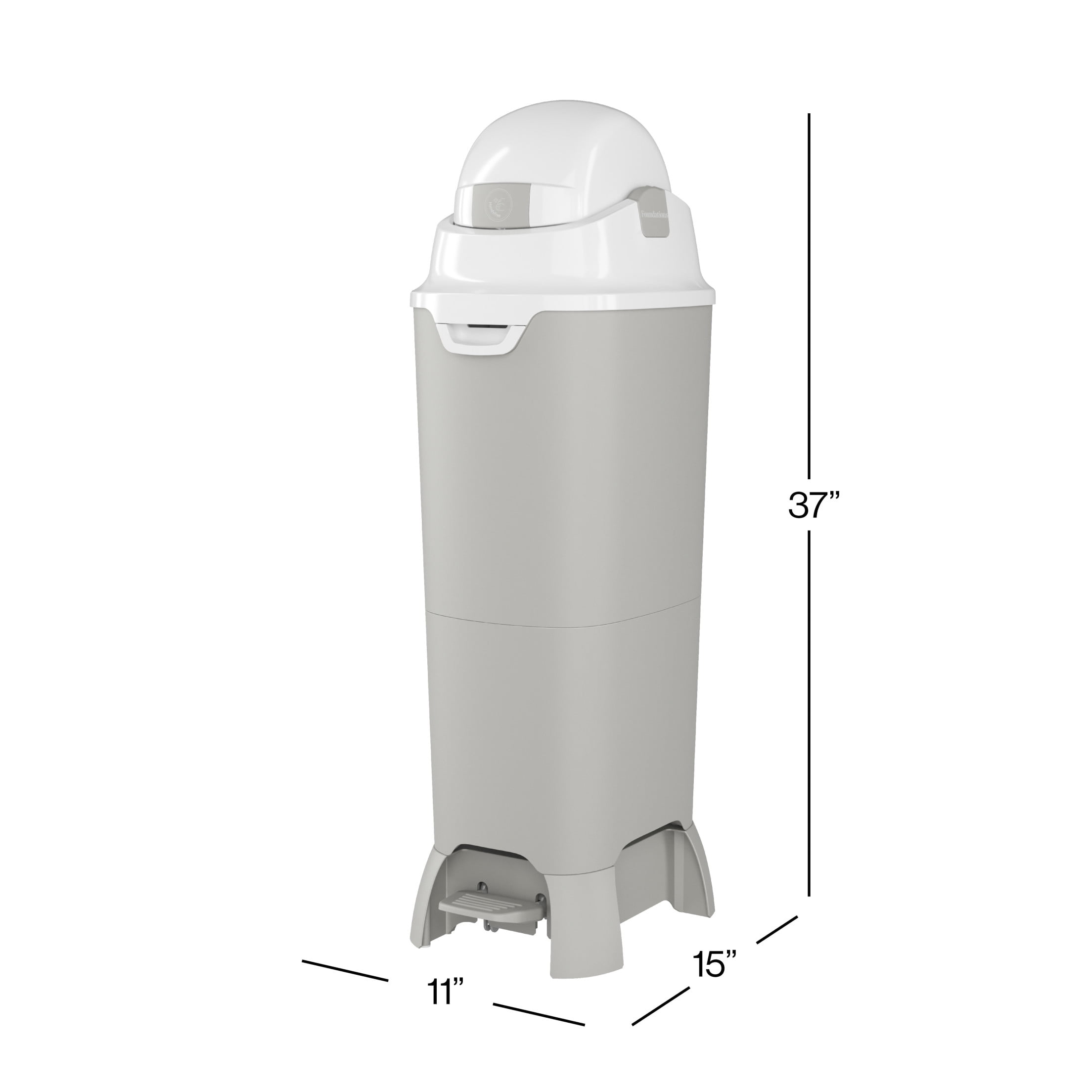 Foundations Tall Hands-Free Diaper Pail, 2-Pack