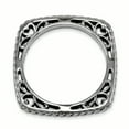 thumbnail image 2 of 925 Sterling Silver Black Plate Square Stackable Ring, 2 of 7