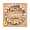thumbnail image 2 of Hyasfey Sunflower Beaded Bracelet with Inspirational Card Elastic Adjustable Girls Natural Stone Round Beads Bracelet Graduation Season Daughter Gift, 2 of 8