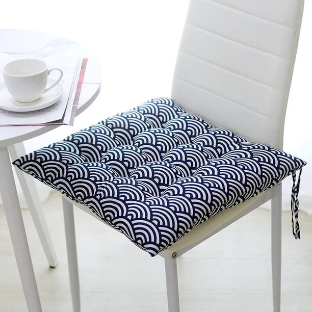 Nvzi Cojín de asiento para jardín, patio, hogar, cocina, oficina, grueso y cómodo, diseño de pez ondulado, 20 x 20 pulgadas