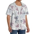thumbnail image 2 of Goofa Lilies Flowers Printed Men's Casual Short-sleeved Shirt,Lightweight Breathable Button-down,Summer Casual men's top,Versatile Fashion shirt-Small, 2 of 7