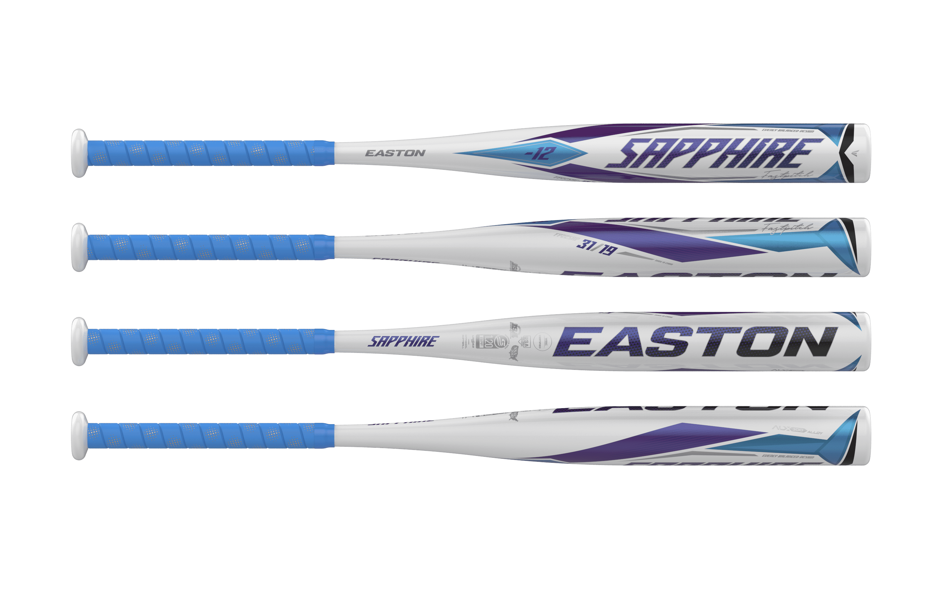 Easton Sapphire Lightweight Alloy Fast Pitch Softball Bat, Multicolor, -12, 1.25 lb