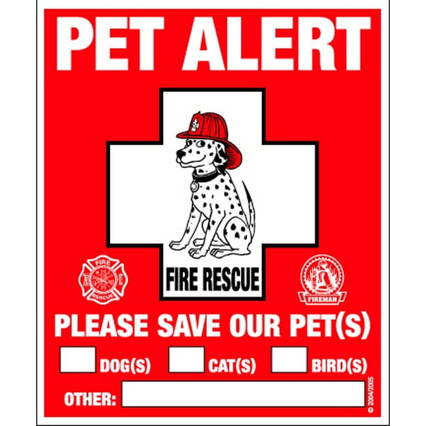 Pet Alert Pet Safety Window Cling 2 Pack