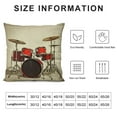 thumbnail image 5 of Shangniulu Music Pillows Rock N Roll Jazz Musical Instrument Drum Set for Show Concert Party Throw Pillow Cover Decorative Square Accent Short Plush Home Cushion Pillow Case 18X18 Inch Red Silver Whit, 5 of 5