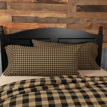 VHC Brands Black Check Star, Cotton, 21x40, King Pillow Case, Set of 2, Black