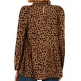 thumbnail image 3 of Nlife Women Polka Dots Ruffled Crew Neck Long Sleeve Shirt, 3 of 3