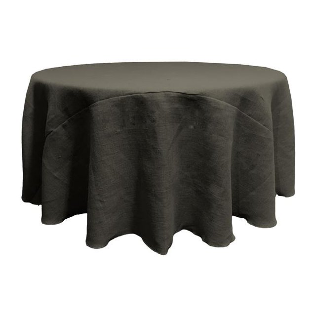 LA Linen TCBurlap132R-Black Dyed Natural Burlap Tablecloth, Black - 132 in. Round