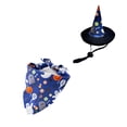 thumbnail image 2 of Aoznliie Dog Bandana, Halloween Hat & Scarf Set for Cats Small Dogs, 18x26 inch Pet Costume for Porch Geese, Blue, 2 of 7