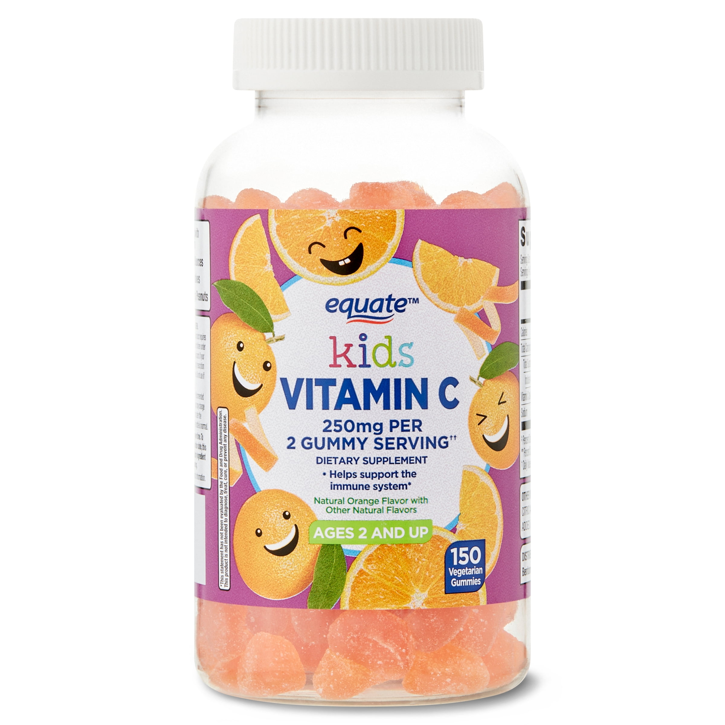 Equate Kids Vitamin C, 250 mg Vegetarian Gummies, 150 Count