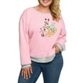 thumbnail image 2 of Disney Womens Plus Size Mickey Mouse Friends Fleece Long Sleeve Sweatshirt Pink, 2 of 6