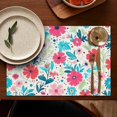thumbnail image 5 of Pioneer Flower Floral Print Pattern Summer Placemats Table Placemats Set Of 4-Linen Kitchen Washable Placemats Table Mats 12x18 Inch Non-Slip Heat Resistant, 5 of 6