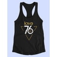 thumbnail image 3 of Love 76 Gold Glitter  Racerback Tank Women -Image by Shutterstock, Female Medium, 3 of 4