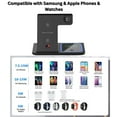 thumbnail image 4 of MAKATA 4-in-1 Wireless Fast-Charging Station (Black) Foldable and Adjustable Stand Compatible with Apple Samsun, Huawei Phones Smart watches and Airpods for Office Home and Travel (Wall Plug Included), 4 of 8