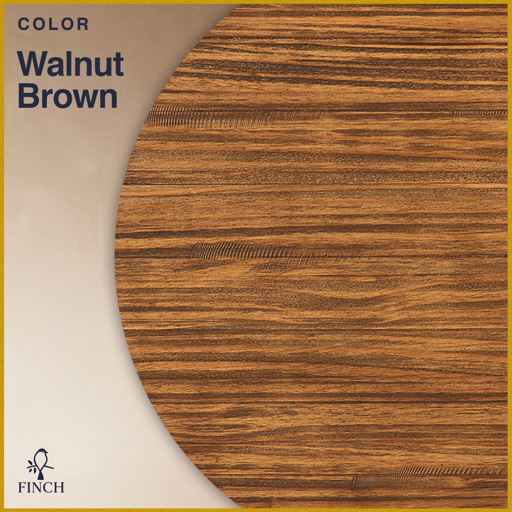 Finch Ezra Solid Wood and Metal Coffee Table Walnut Brown