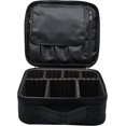 thumbnail image 3 of Estuche de maquillaje de viaje, organizador profesional de bolsas de maquillaje cosmético Bolsa de almacenamiento de cosméticos portátil con divisores ajustables (NEGRO), 3 of 4