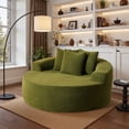 thumbnail image 3 of Ovios 58" Oversized Lounge Chair Round Cloud Deep Seat Accent Chair Plush Corduroy Boneless Sofa Chair for Living Room, Green, 3 of 11