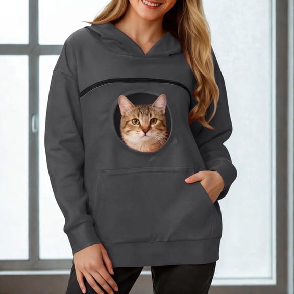 Cat Carrier sweatshirt, Pet Carrier Hoodie for Cats & Dogs, Cozy Sweatshirt For Pet Lover's Kangaroo Sweatshirt Cat Dog Hoodie Unisex Hoodie