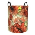 thumbnail image 3 of YFYANG Waterproof Laundry Hamper, Watercolor Red Flower Pattern Laundry Basket Oxford Fabric with Handle Foldable, S, 3 of 8