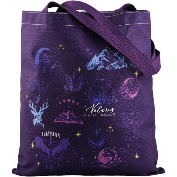 ENSIANTH ACOTAR Inspired Gift Fantasy Reader Tote Bag The Night Court Book Lover Gift ACOMAF Merch Bookish Shoulder Bag