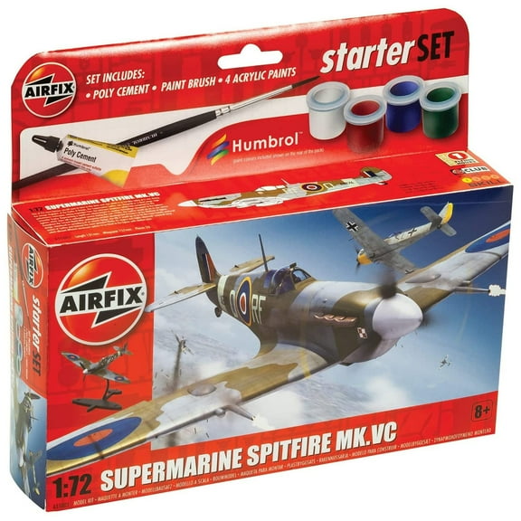 Airfix Starter Set Model Kit - 1:72 Supermarine Spitfire Mk.Vc