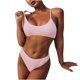 thumbnail image 1 of Conjunto de bikini de dos piezas cómodo con contraste de pecho alto para mujer OAVQHLG3B Store  lin121212, 1 of 4