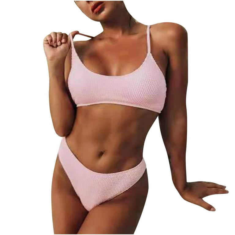Women Sexy Bikini Sports Small Breast Swimsuit Two Piece Bikini Swimsuits  Set