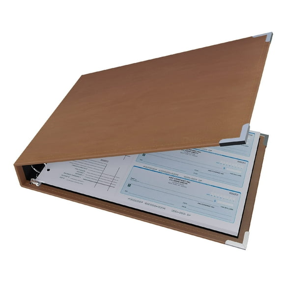 Davis Group Premium 3-Up Business Checkbook Binder, Big and Small Business Essentials for Checks, Tan