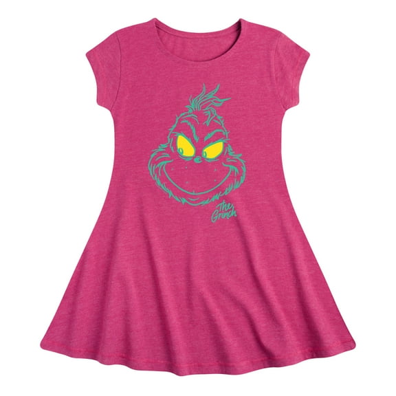 Dr. Seuss The Grinch - Christmas - Grinchy Face - Toddler & Youth Girls Fit & Flare Dress