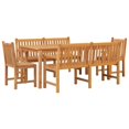 thumbnail image 2 of Bowery Hill Solid Teak Wood Large Durable Garden Dining Set in Brown, 2 of 12