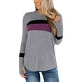 thumbnail image 2 of Fesfesfes Women Hooded Splicing Hoodie Casual Long Sleeve Hooded Pullover Sweatshirt Top Under $10, 2 of 8