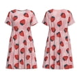 thumbnail image 3 of Bixox Robe d'Été à Manches Courtes pour Femmes Robe Ample Longueur Genou avec Poches-Fraises, 3 of 7