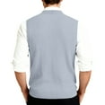 thumbnail image 4 of GrmtClth Sweater Vest Men Classic V-Neck Knit Sleeveless Sweater Cozy Soft Button Down Cardigan Vest Light Gray L, 4 of 7