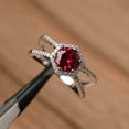 thumbnail image 4 of 2Ct Round Cut Lab Created Red Ruby Engagement Ring 14K White Gold Plated, 4 of 4