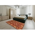 thumbnail image 4 of Ahgly Company Indoor Round Abstract Red Abstract Area Rugs, 7' Round, 4 of 6