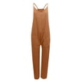 thumbnail image 2 of Aayomet OnePiece Jumpsuits For Women Womens Casual Summer Jumpsuit Sleeveless Loose Solid Color Comfortable Strap Loose Jumpsuit,Brown XL, 2 of 3