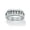 Stainless Steel, variant on Men's Round Crystal Beveled Wedding Band Ring in Gold Ion-Plated or Stainless Steel
