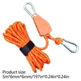 thumbnail image 2 of Cuerda reflectante de la línea de sujeción de la tienda de 6 mm x 5 m | Sistema de poleas metálicas ajustables | Cuerda de nylon con revestimiento reflectante para acampar Lonas de senderismo Toldos, 2 of 3