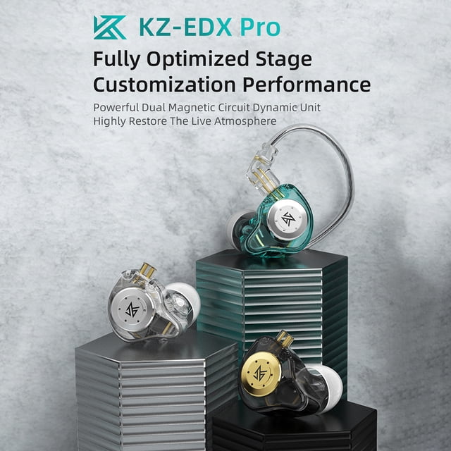 Cable KZ-EDX Pro HIFI Bass Auriculares In Ear Sport Monitor Auriculares (cian sin micrófono) Ndcxsfigh Nuevos Originales