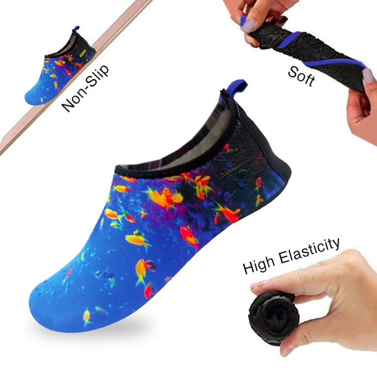 Kids Water Shoes And Baby Beach Shoes (2-3 Years, Blue Whale), Non-Slip Aqua Socks For Kids, Infant Swim Shoes For Pool, Sea And Sand, Quick-Dry