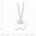 thumbnail image 2 of 925 Sterling Silver Double Heart Toggle Necklace 18 Inch, 2 of 2