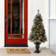 thumbnail image 4 of Árbol de Navidad Glitzhome flocado de 1,2 m con luces y decoración, 4 of 9