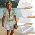 thumbnail image 6 of FOR U DESIGNS Green Tree Leaf Print Linen-Like Couple Matching Outfits Men's Button Down Shirt Women's Sleeveless Dress with Pockets for Beach Vacation, 6 of 7